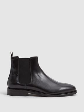 Leather Chelsea Boots in Black