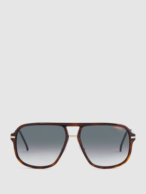 Reiss Carrera Eyewear Rectangular Tortoiseshell Sunglasses - REISS