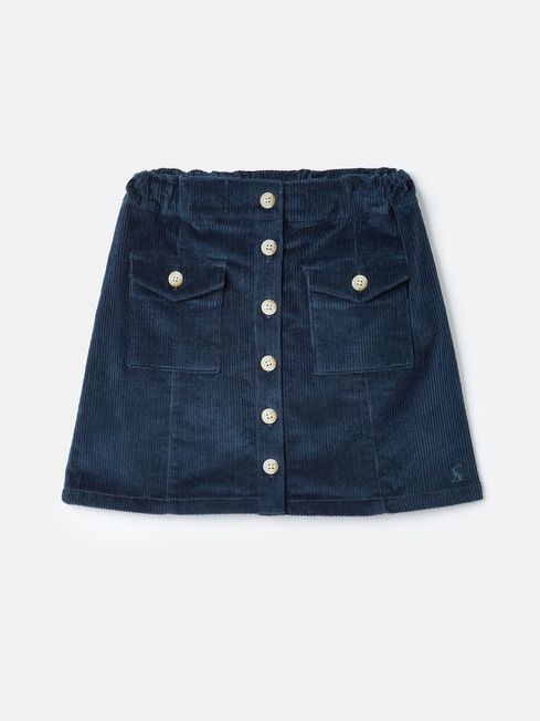 Buy Victoria Navy Blue Kness Length Corduroy Skirt from the Joules ...