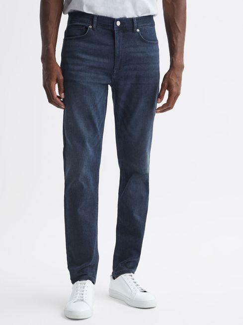 Slim Fit Mid Rise Jeans in Indigo - REISS
