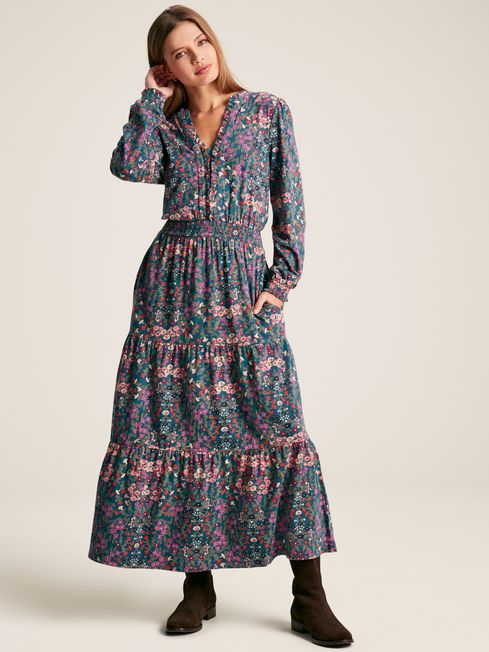Buy Elsa Blue Frill Neck Dress from the Joules online shop