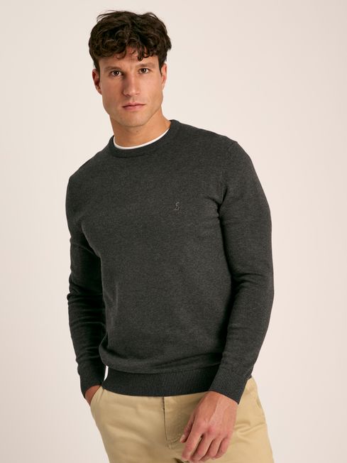 Buy Jarvis Grey Crew Neck Knitted Jumper from the Joules online shop
