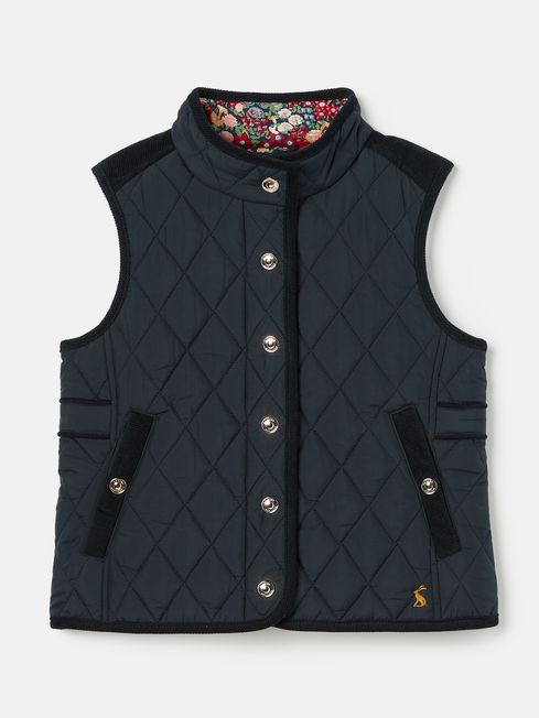 Buy Bridgefield Navy Blue Diamond Quilted Gilet from the Joules online shop