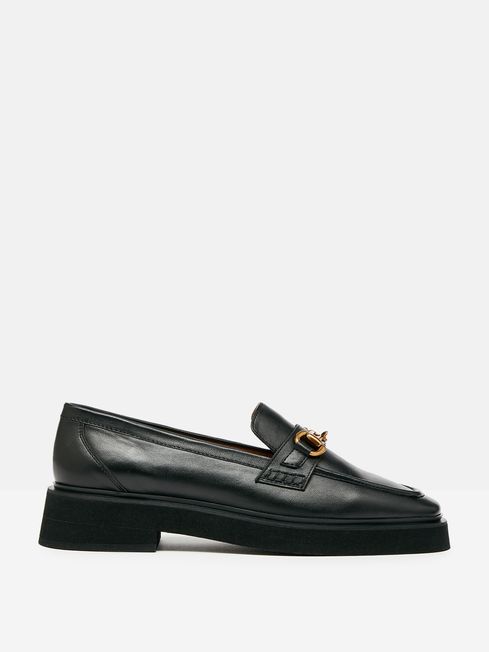Buy Marnie Black Chunky Loafers from the Joules online shop