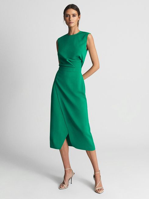 Sleeveless Bodycon Dress in Green - REISS