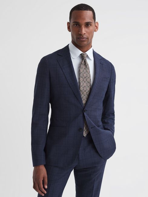 Reiss City Slim Fit Wool Checked Blazer - REISS