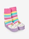 Fuchsia Girls' Unicorn Moccasin Slipper Socks