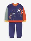 Navy Blue Dino Appliqué Jersey Sweatshirt and Joggers Set
