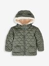 Khaki Quilted Puffer Jacket