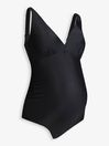 Black & White Spot V-Neck Maternity Swimsuit