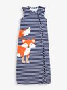 Navy Stripe Fox Appliqué 2.5 Tog Toddler Sleeping Bag