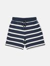 Boys' Barton Navy & White Striped Jersey Shorts