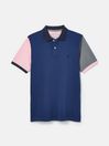 Woody Woody Blue Colour Block Cotton Polo Shirt