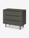 Damien 3 Drawer Chest of Drawers in Graphite Grey, 3 Drawer