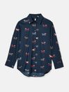 Amilla Navy Blue Cotton Shirt