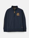 Official Burghley Official Burghley Blue Quarter Zip Quilted Sweatshirt