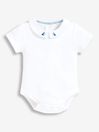 White Boat Embroidered Collar Bodysuit
