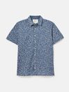 Lloyd Lloyd Blue Short Sleeve Classic Fit Printed Shirt