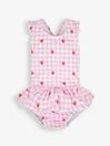 Pink Stripe Swimsuit with Integral Nappy