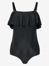 Ruffle Maternity Swimsuit in Black