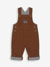 Navy Blue Fox Embroidered Pocket Cord Dungarees