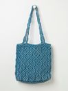 Raela Blue Macrame Shopper Bag