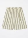 Tadley Green Stripe Linen Blend Shorts