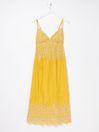 Daisy Yellow Broderie Midi Dress