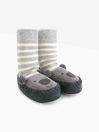 Grey Mouse Moccasin Slipper Socks