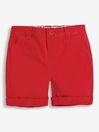 Red Twill Chino Shorts