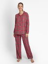 Tartan Maternity & Nursing Pyjama Set in Red