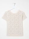 Natural Patchwork Crochet Knit T-Shirt