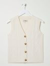 Macy Cream Cable Button Tank