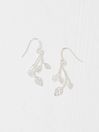 Silver Tone Sprig Drop Earrings