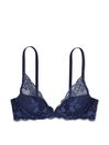 Ensign Blue Lace Half Pad Plunge Bra