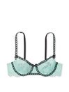 Opal Blue And Black Unlined Balcony Lace Unlined Balcony Bra, Unlined Balcony