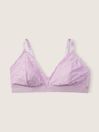 Misty Lilac Purple Fuller Cup Lace Unlined Triangle Bralette, Fuller Cup