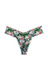 Black Tropical Thong Posey Lace Knickers, Thong
