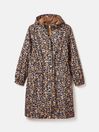 Holkham Tan Leopard Waterproof Packable Raincoat With Hood