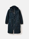 Harpsden Navy Blue Waterproof Long Raincoat with Hood