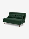 Haru Large 2 Seater Sofa Bed in Smooth Velvet Moss Green, Large