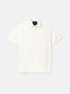 Linen Blend White Plain Short Sleeve Shirt