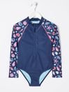 Blue Shell Long Sleeve Swimsuit