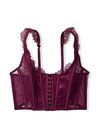 Burgundy Purple Lace Unlined Non Wired Corset Bra Top