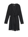 Black Modal Short Long Sleeve Robe