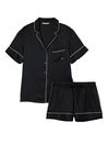 Black Satin Short Pyjamas