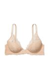 Champagne Nude Lace Half Pad Plunge Bra