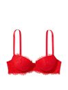 Lipstick Red Lace Lightly Lined Demi Bra