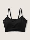 Pure Black Seamless Lightly Lined Low Impact Sports Bra