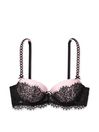 Black And Pink T Shirt Lace Push Up Bra, T Shirt